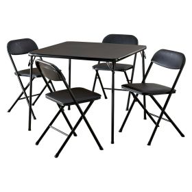 Card table set of 5, black