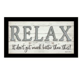 "Relax" By Susie Boyer, Ready to Hang Framed Print, Black Frame