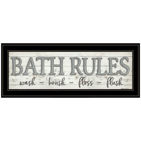 "Bath Rules" By Susie Boyer, Ready to Hang Framed Print, Black Frame