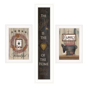 "The Primitive Kitchen vignette" 3-Piece By Trendy Decor 4U, White Frame