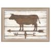 "Farmhouse Cow" By Annie LaPoint, Printed Wall Art, Ready To Hang Framed Poster, Beige Frame