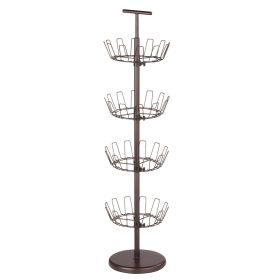 Bronze Revolving Shoe Tree - 4 Tiers, Holds up to 24 Pairs in Style and Organization!