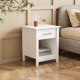 NightStand with Drawer, Solid One Drawer Nightstand Bedside Table