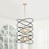 Transitional Gold/Matte Black Metal Chandelier Fixture; 8 lights ; 2-Tier-Candle Ceiling Light for Living Room; Bedroom; Dining Room; Dimmable; E12; W