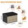 4 pieces with handle fabric storage box, foldable cube storage box, shelf storage basket, storage box for finishing the wardrobe box