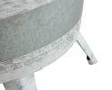 Farmhouse Rustic Distressed Metal Accent Cocktail Table; wood top-WHT; 1PC