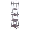 Isa 5-Tier Shelf; Graphite & Walnut