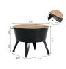 Farmhouse Rustic Distressed Metal Accent Cocktail Table; wood top-BLK; 1PC