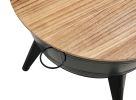 Farmhouse Rustic Distressed Metal Accent Cocktail Table; wood top-BLK; 1PC