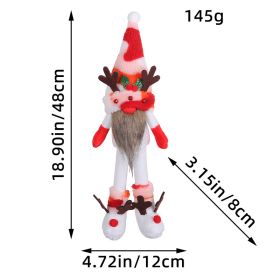 Christmas Antlers Long Leg Doll Decoration Desktop Decoration (Color: Red)