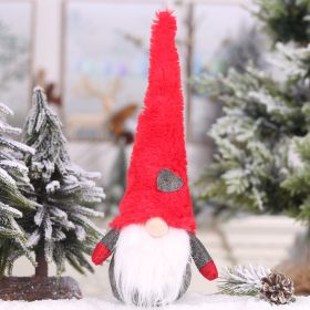 Christmas Decoration Plush Long Hat Forest Man Doll Ornaments (Option: Red Hat)