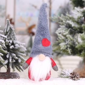 Christmas Decoration Plush Long Hat Forest Man Doll Ornaments (Option: Gray Cap)