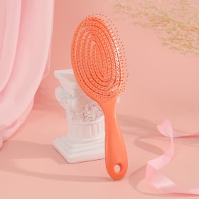 Hollow Hair Handheld Candy Color Dry Comb (Color: Orange)