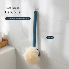 Bath Brush Back Soft Hair Bath Female Bath Brush Back Rub Bath Towel (Option: Deep Sea Blue With Bath Ball)