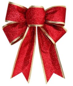 Pendant Christmas Gold Bow Decoration (Option: Small Size Bow About 14cm-Red Bow)