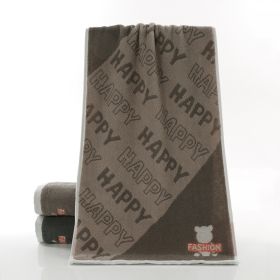 Cotton Bear Absorbent Face Towel Household Face Towel (Option: Happy Bear Brown-35x75cm)