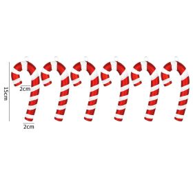 Red White And Green Painted Glitter Crutches Photography Shooting Props Christmas Decorations (Option: 15cm Nine Words 6pc)