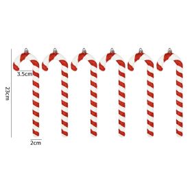 Red White And Green Painted Glitter Crutches Photography Shooting Props Christmas Decorations (Option: 23cm Red White Cane 6pc)