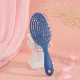 Hollow Hair Handheld Candy Color Dry Comb (Color: Blue)