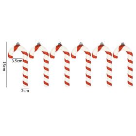 Red White And Green Painted Glitter Crutches Photography Shooting Props Christmas Decorations (Option: 15cm Red White Cane 6pc)