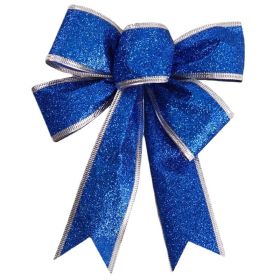 Pendant Christmas Gold Bow Decoration (Option: Large Bow Width About 20cm-Blue Bow)