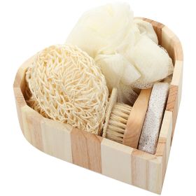 Bathroom Bath Set Love Wooden Barrel Gift Set (Option: Sisal Frisbee)