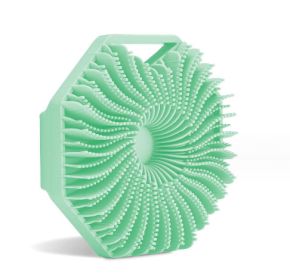 Portable Polygonal Silicone Bath Massage Brush (Option: Emerald)