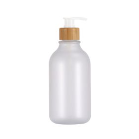 Push Round Shoulder Frosted Lotion Bottle PET Plastic Shampoo Bottle Shower Gel (Option: Bottle Of White Bamboo-500ml)