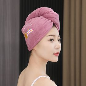 Female Strong Absorbent Quick-drying Towel Thick Coral Fleece Shower Cap (Option: Cameo Brown-25 √ó 65cm)