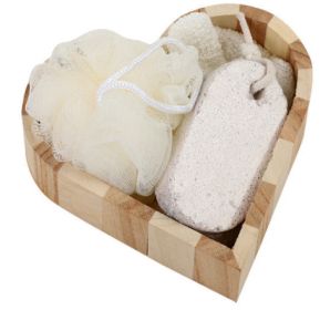 Bathroom Bath Set Love Wooden Barrel Gift Set (Option: Heart Shape)