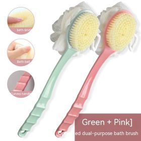 Bath Brush Back Soft Hair Bath Female Bath Brush Back Rub Bath Towel (Option: Pink Green)