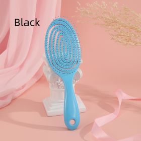 Hollow Hair Handheld Candy Color Dry Comb (Color: Black)