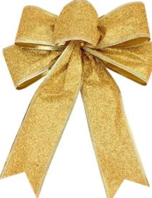 Pendant Christmas Gold Bow Decoration (Option: Small Size Bow About 14cm-Gold Bow)