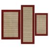 Machine Washable Faux Sisal Gray Indoor Accent Rug Set, 3-Piece Set