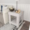 Rustic Wood Square End Table with Shelf