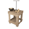 Rustic Wood Square End Table with Shelf