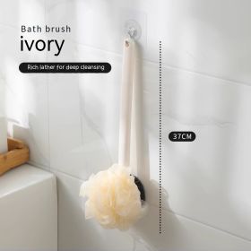 Bath Brush Back Soft Hair Bath Female Bath Brush Back Rub Bath Towel (Option: White With Bath Ball)