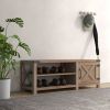 WESOME Modern Farmhouse Tobacco Wood Shoes Bench