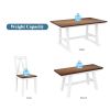 6-Piece Wood Dining Table Set Kitchen Table Set with Long Bench and 4 Dining Chairs, Farmhouse Style