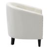 PU Leather Tufted Barrel ChairTub Chair for Living Room Bedroom Club Chairs