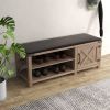 WESOME Modern Farmhouse Tobacco Wood Shoes Bench