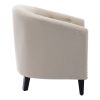 PU Leather Tufted Barrel ChairTub Chair for Living Room Bedroom Club Chairs