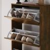 [New Design] Three-tier wooden shoe cabinet for storing 18-20 pairs of shoes-Grey