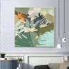 Handmade Oil Painting Original Abstract Oil Painting On Canvas Green Leaves Hand-Painted Large Painting Color Modern Floral Texture Boho Living Room W