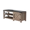 WESOME Modern Farmhouse Tobacco Wood Shoes Bench