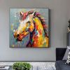 Hand Painted Oil Painting Palette Kinfe Horse Wall Art Original Animal Painting On Canvas Boho Wall Decor Abstract Modern Painting Large Impressionism