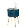 Set of 2 Wooden Modern Nightstand with 2 Drawers and 4 Solid Splayed Legs, Living Room Bedroom Furniture