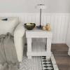 Rustic Wood Square End Table with Shelf