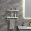 Bathroom Shelves Wall Mounted Glass Shelves for Bathroom Floating Shelf with Towel Holder Glass Shower Shelf 2 Tier Bathroom Wall Organizer