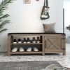 WESOME Modern Farmhouse Tobacco Wood Shoes Bench